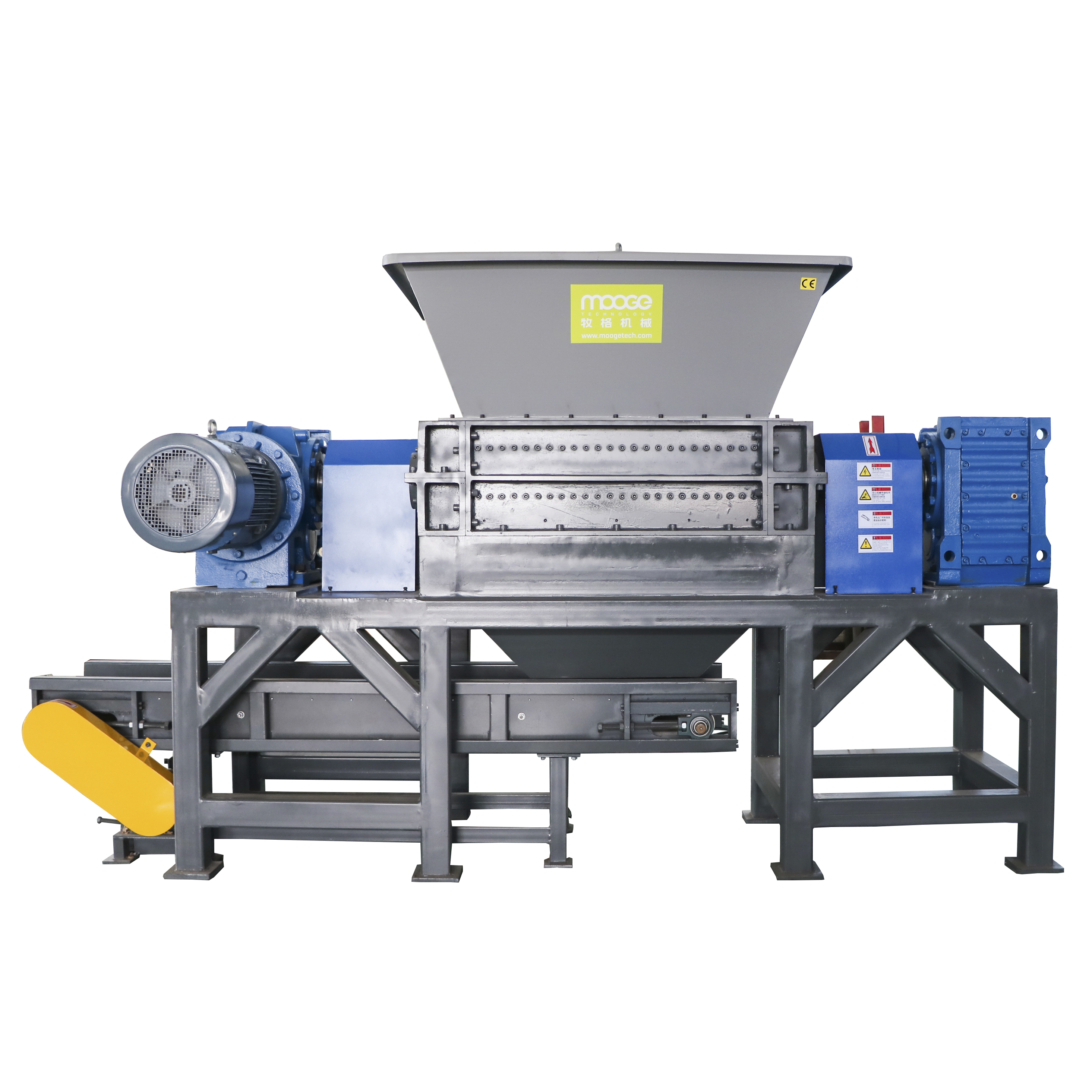 Double shaft plastic shredder machine