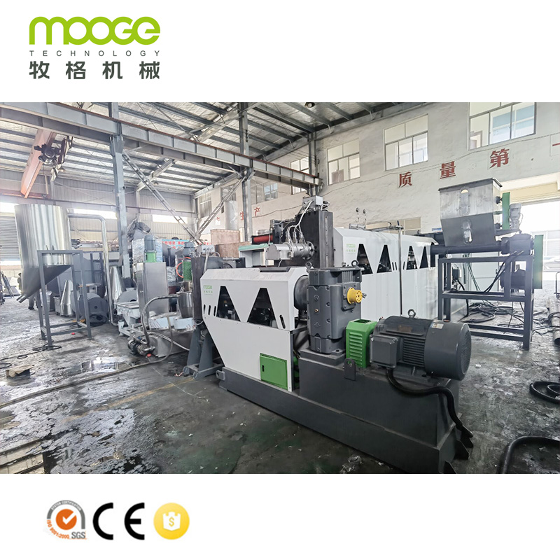 Plastic HDPE PE PP Flakes Die Face Granulating Pelletizing Line